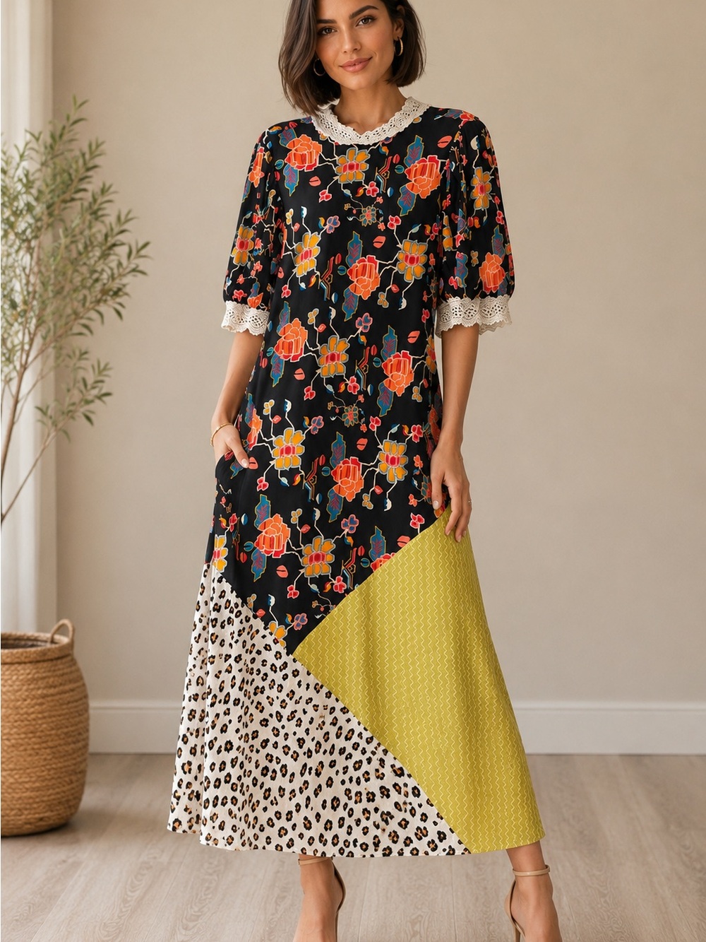 Anthropologie Verb Soniya Patchwork Maxi Dress